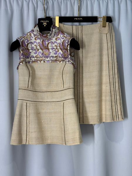 Prada dräkt topp + kjol 36 SV14859