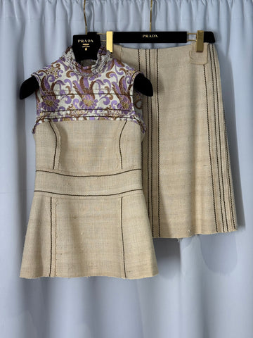 Prada dräkt topp + kjol 36 SV14859