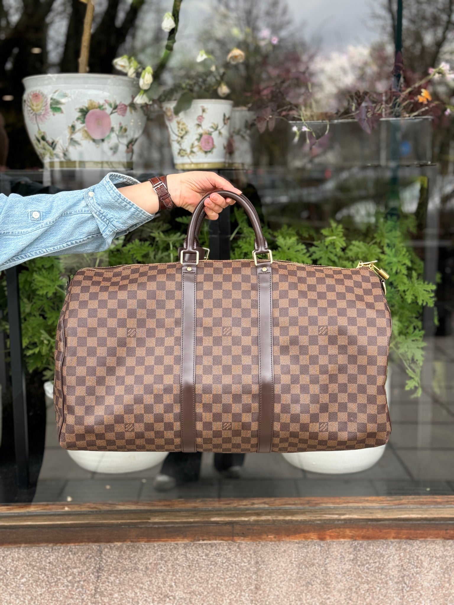 Louis Vuitton Keepall Bandoulière Damier ebene 55 SV12615