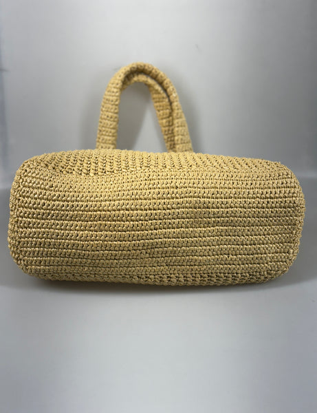 Prada Crochet Raffia tote L SV12786